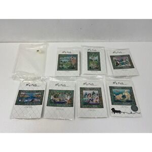 McKenna Ryan Dog Park Quilt Pattern Kit Set Blocks 1-7 Complete New Unopened OOP